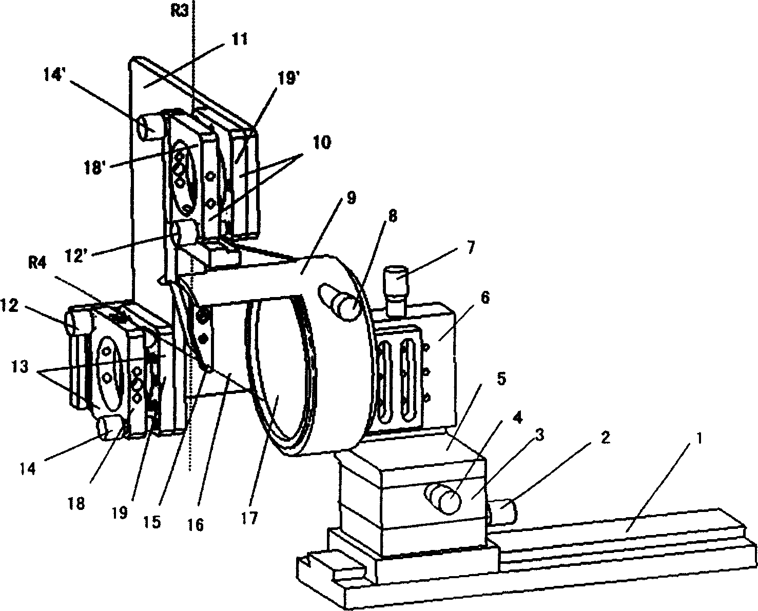 Array aiming adjusting device of fiber-optic collimating apparatus