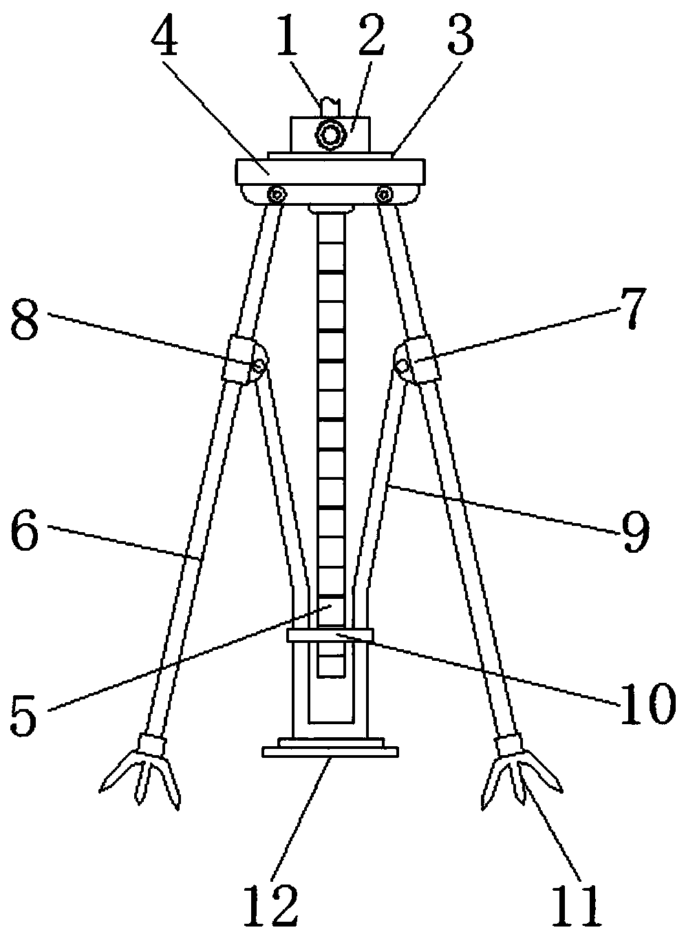 Rock drill air-leg supporting device convenient to adjust angle