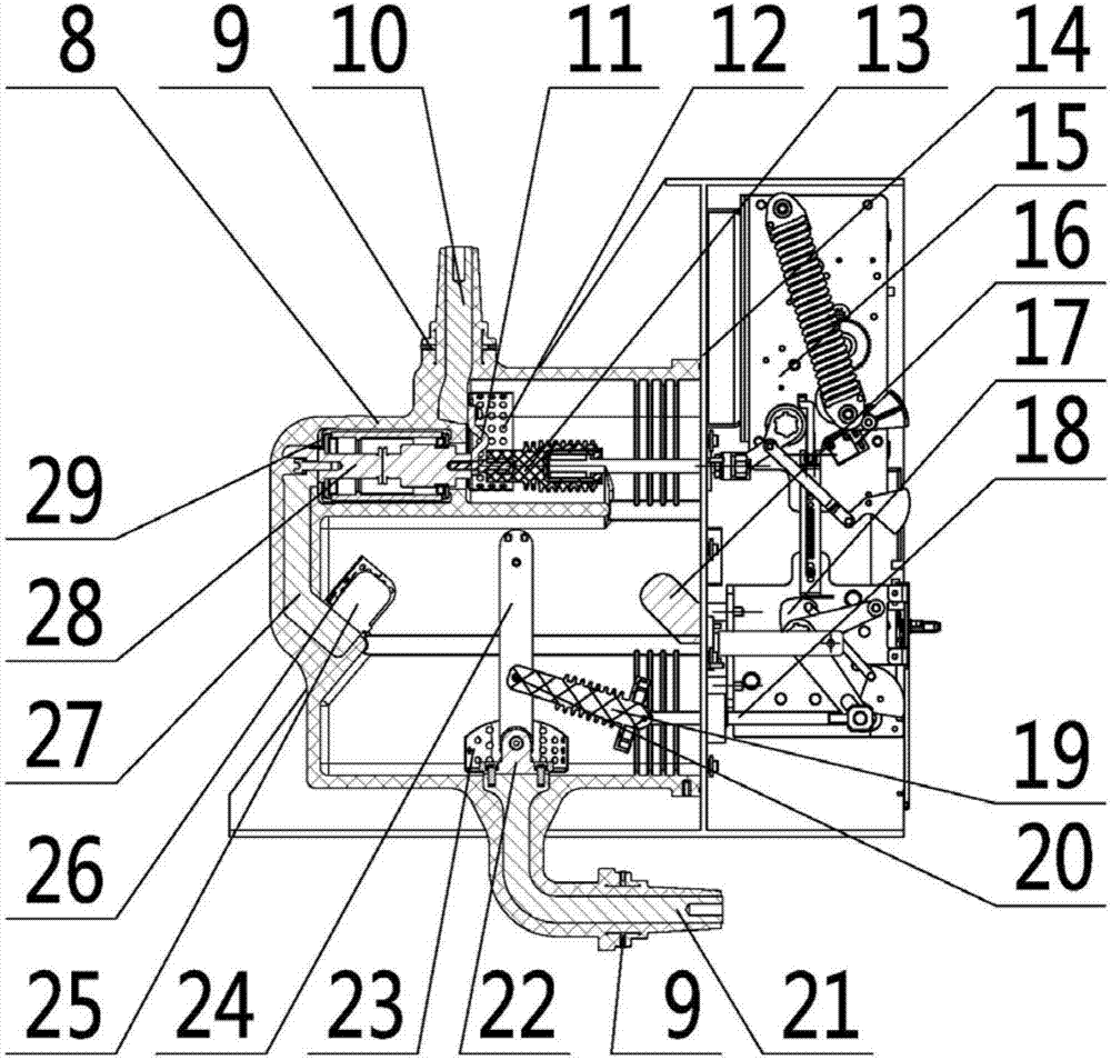 Breaker type three-station shielding type solid isolating ring main unit