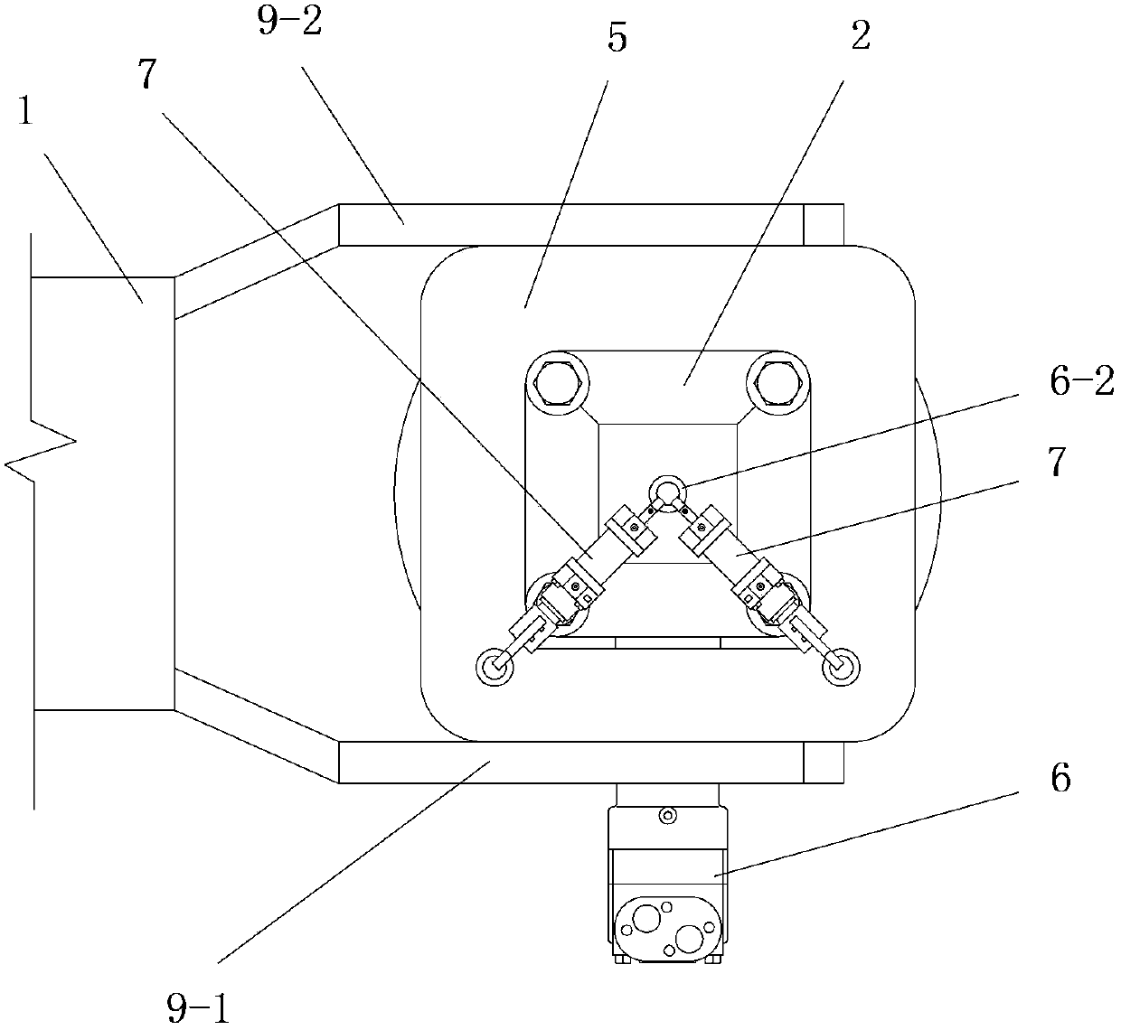 Pruning shear head used for vehicle-mounted pruning machine for dwarf dense planting jujube trees