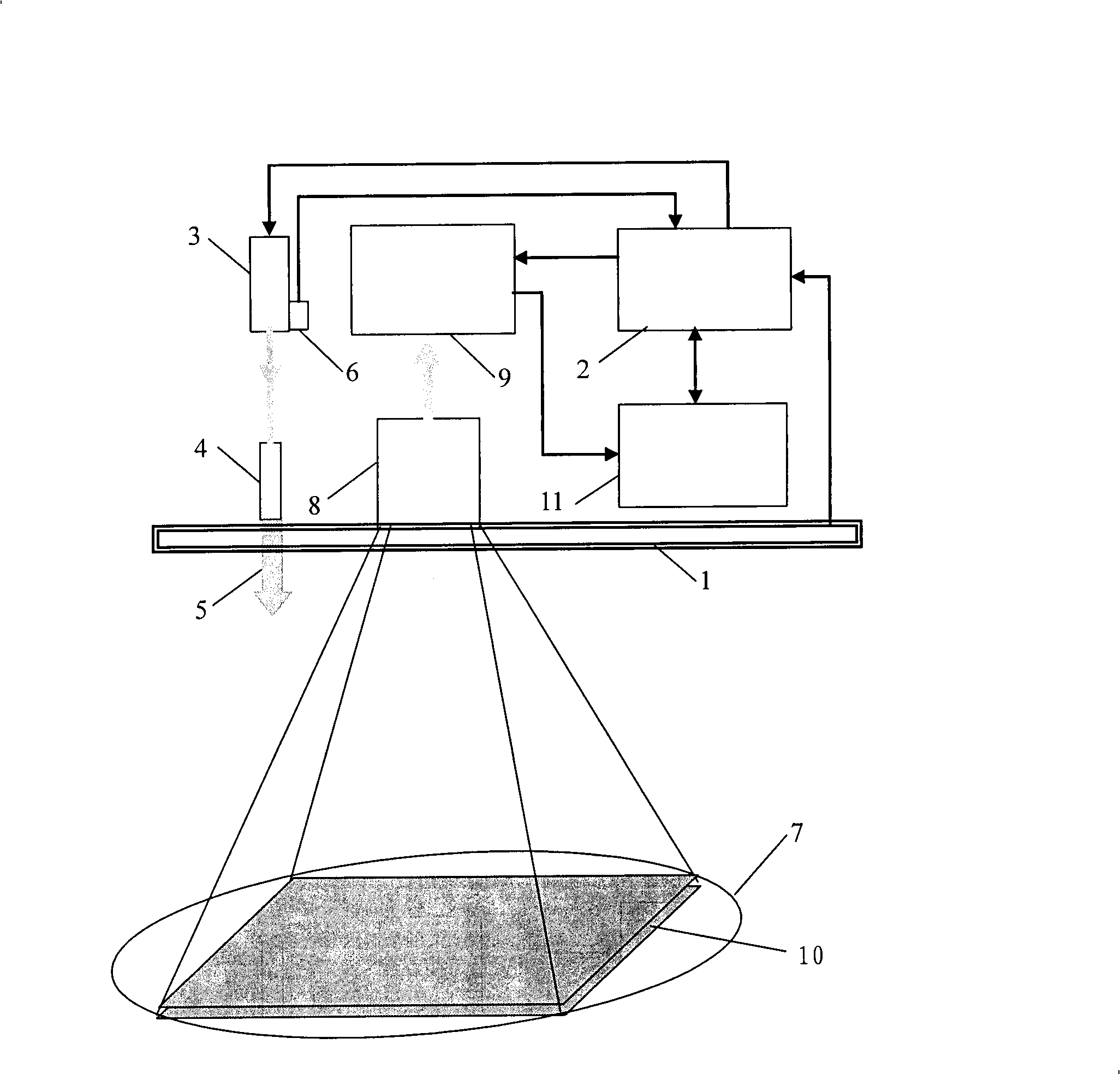 Wide light beam illumination three-dimensional gating imaging system of airborne laser radar