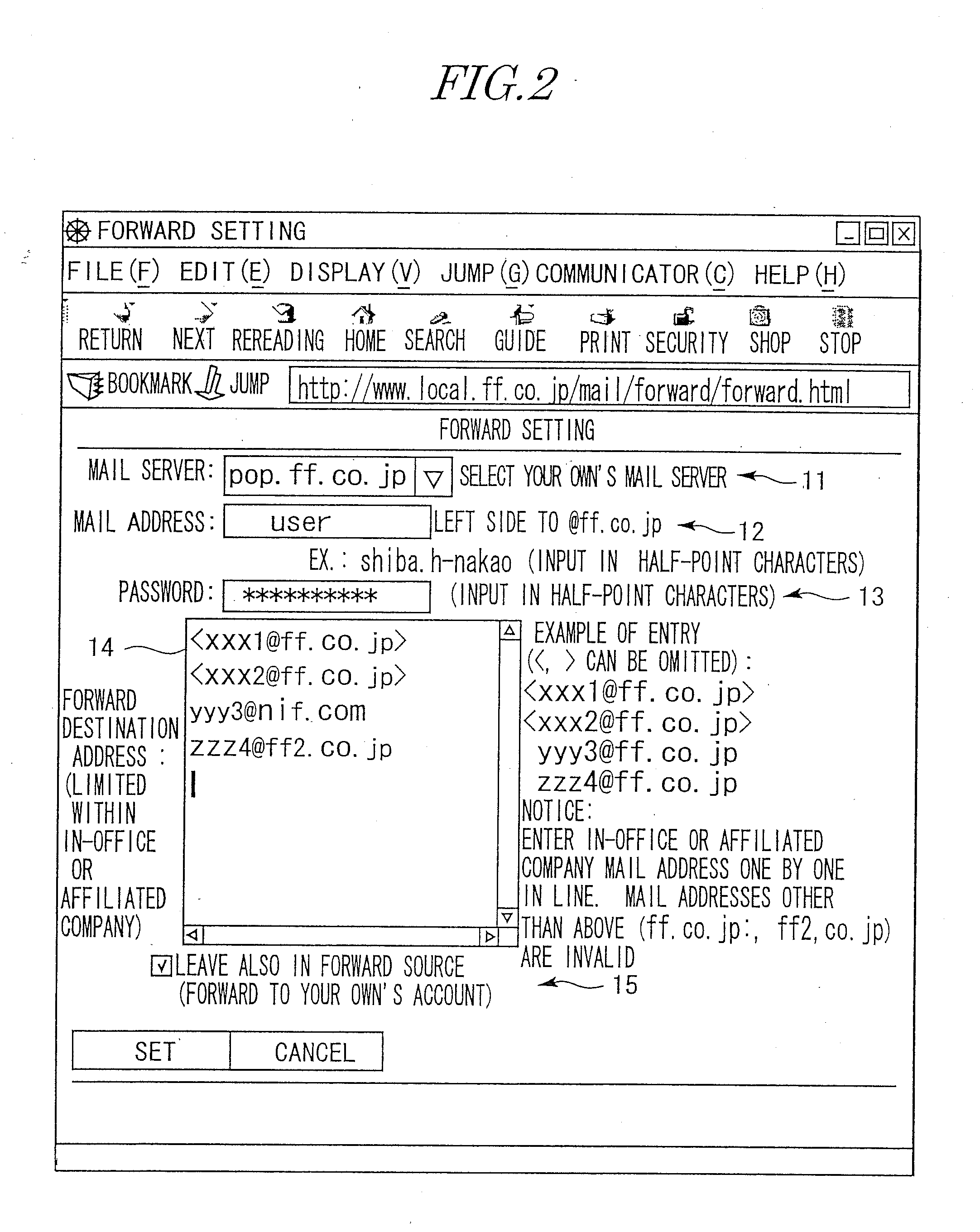 E-mail management system, mail server, forwarding method and medium