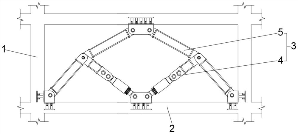 Toggle type damping support for building main body structure