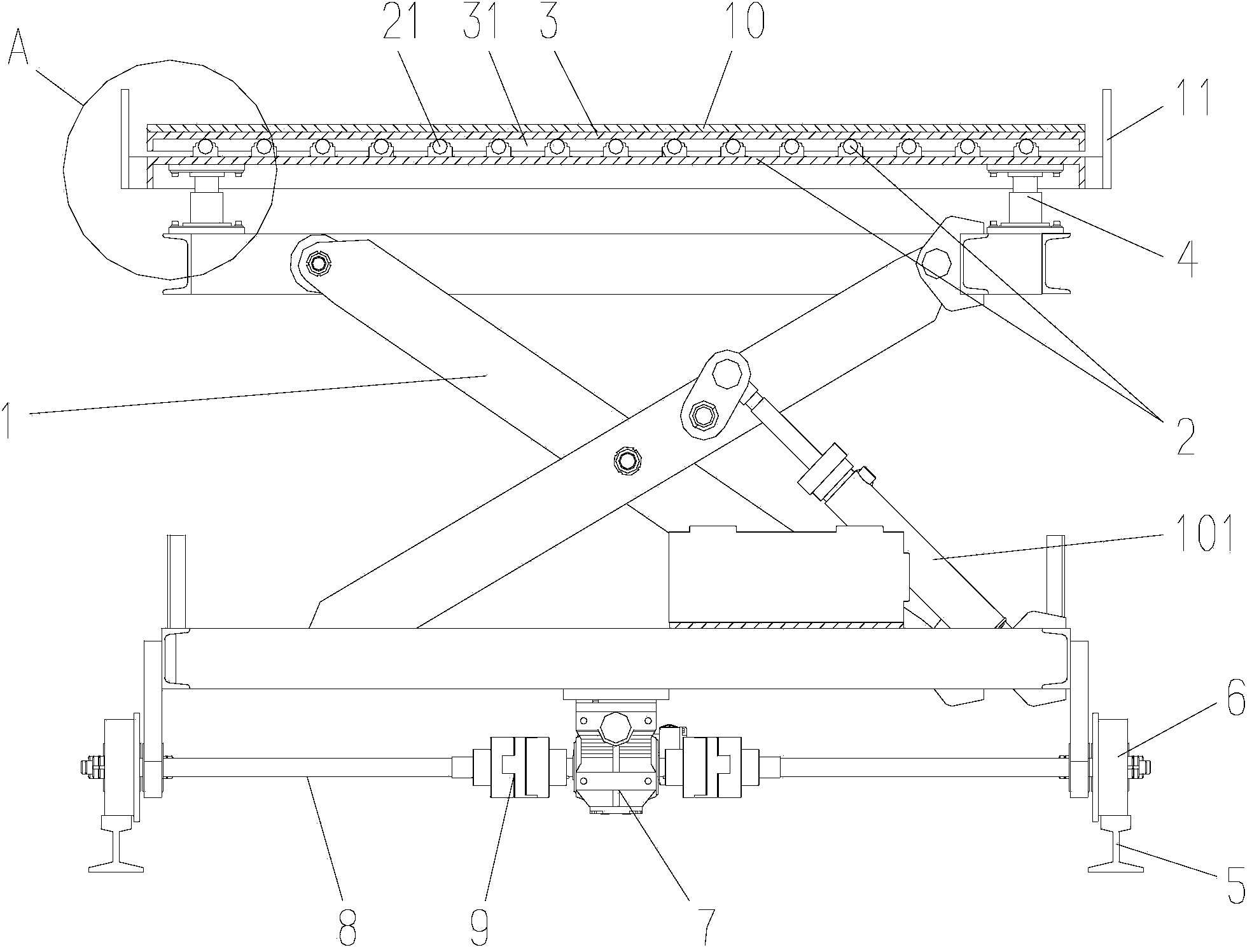 Floating conveying assembling vehicle