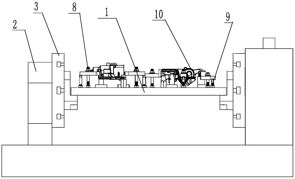 Clamping device for machining pump body of variable oil pump