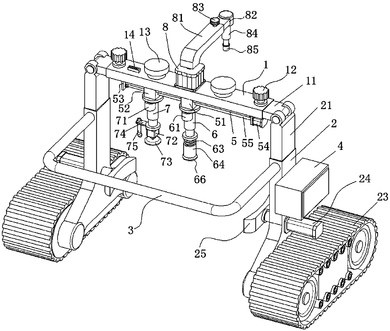 Small-strain detection robot for detecting integrity of pile foundation