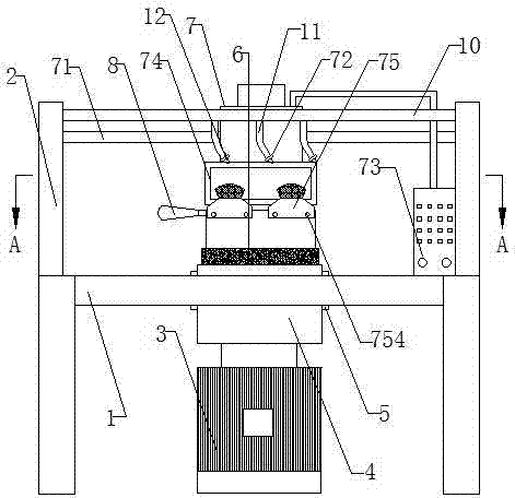 Automatic double-grindstone knife grinding device for processing kitchen knives