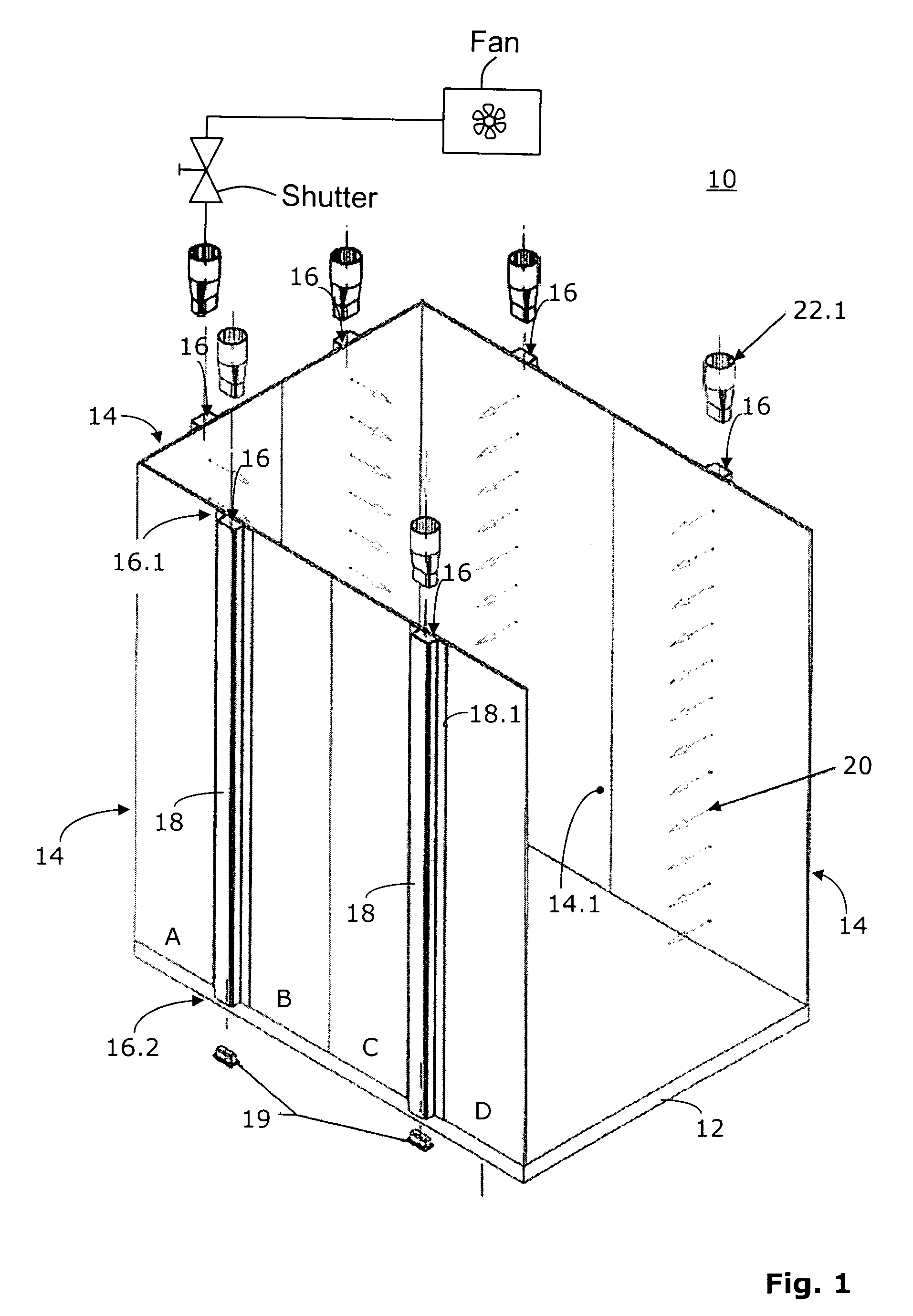 Elevator cabin with integrated ventilation system