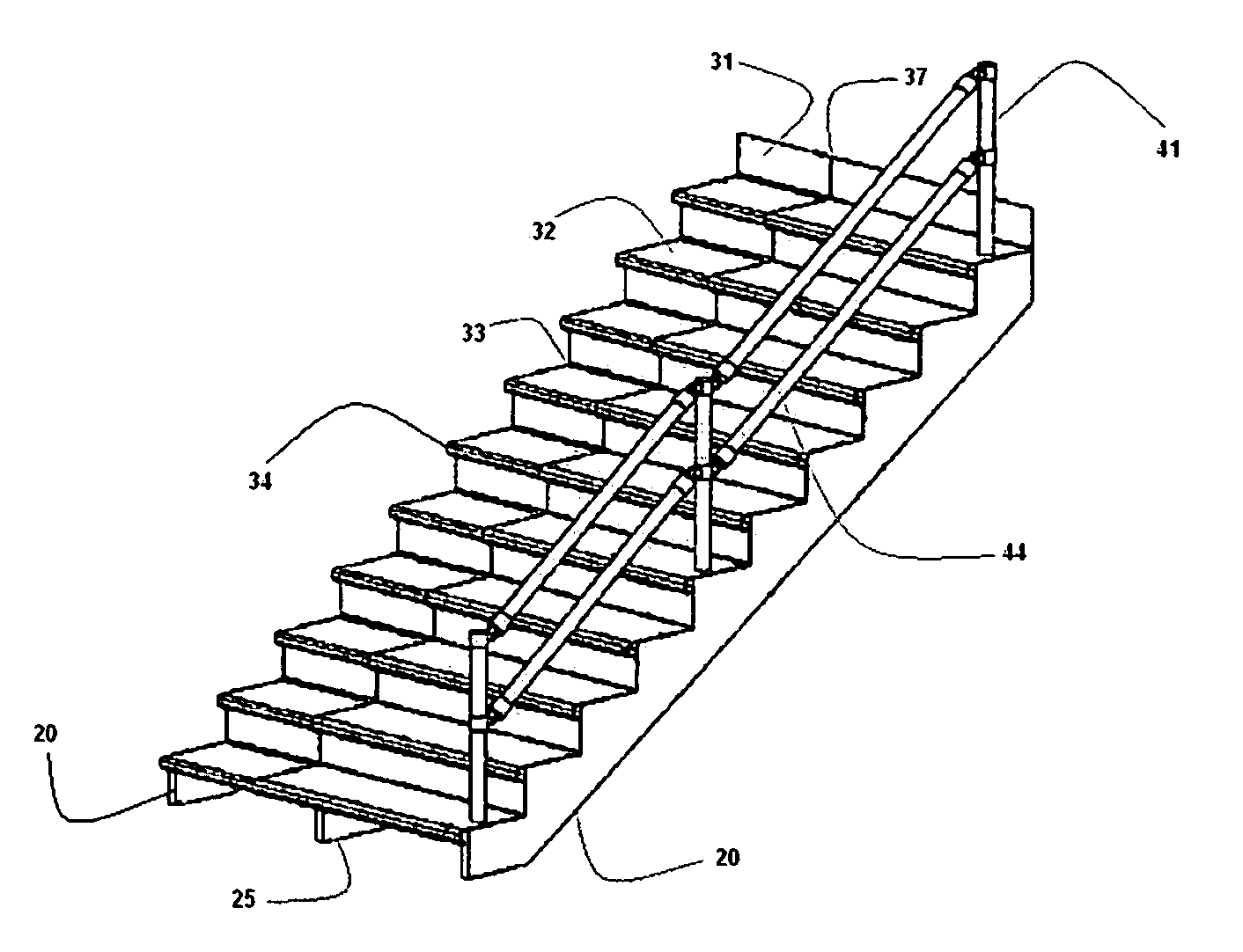 Stair system with expandable center