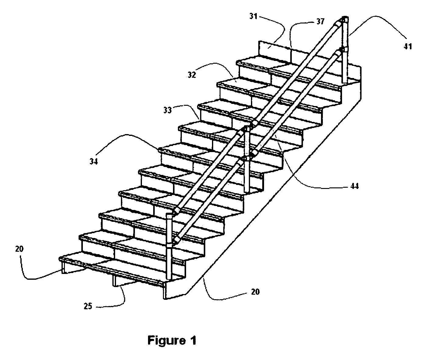 Stair system with expandable center