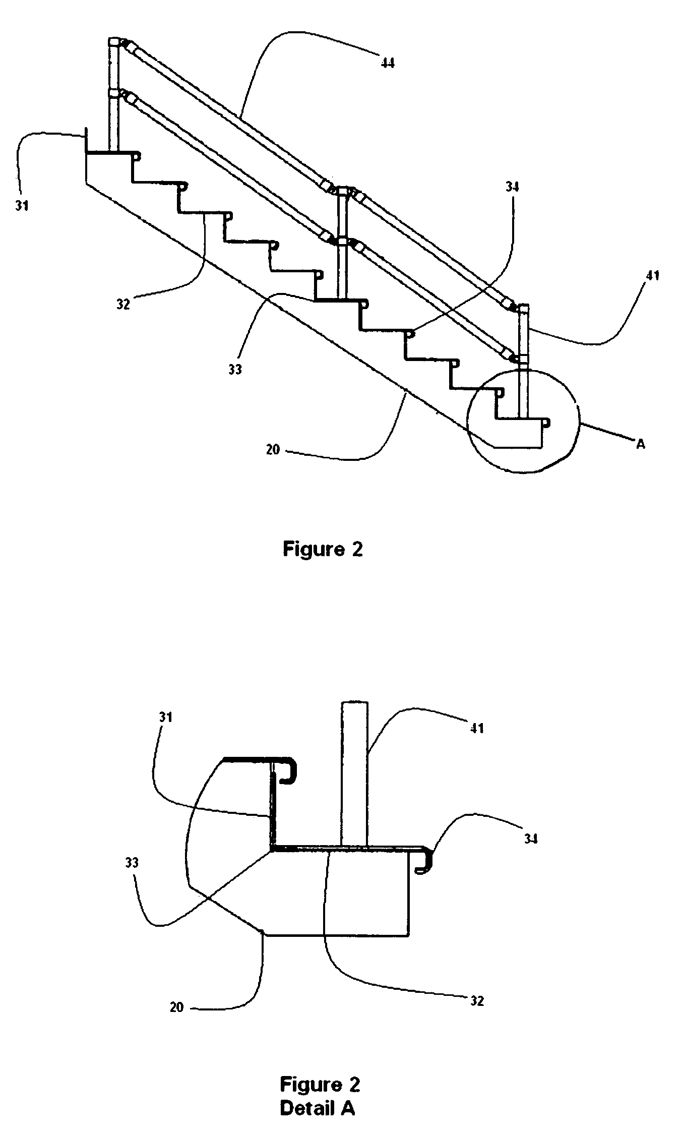 Stair system with expandable center