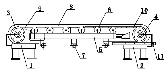 Mechanical conveying device of waste materials