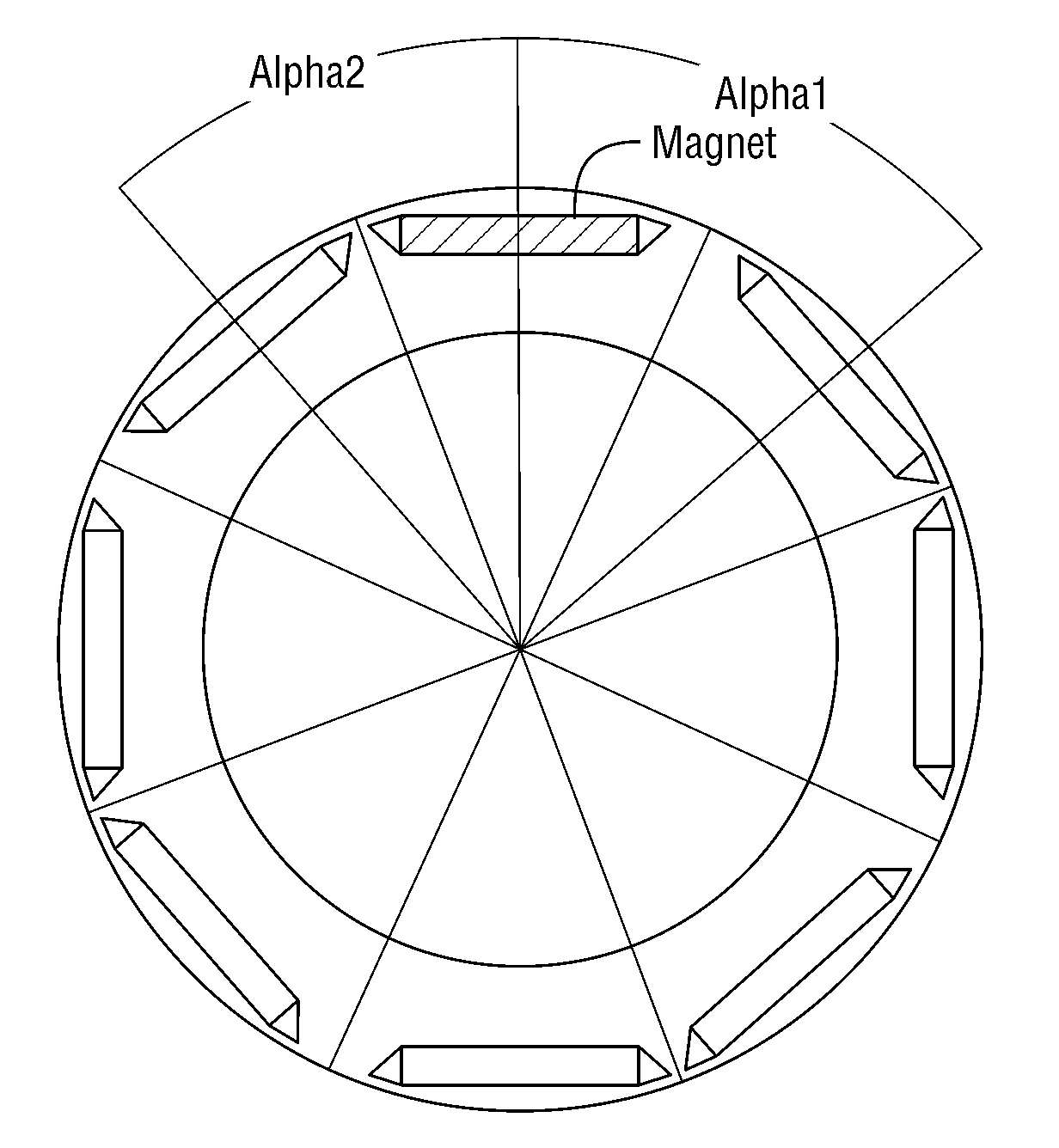 Permanent Magnet Machine with Offset Pole Spacing