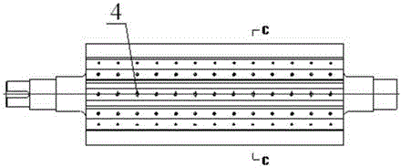 Rolling-type crusher pressure roller with double-metal pressure strips