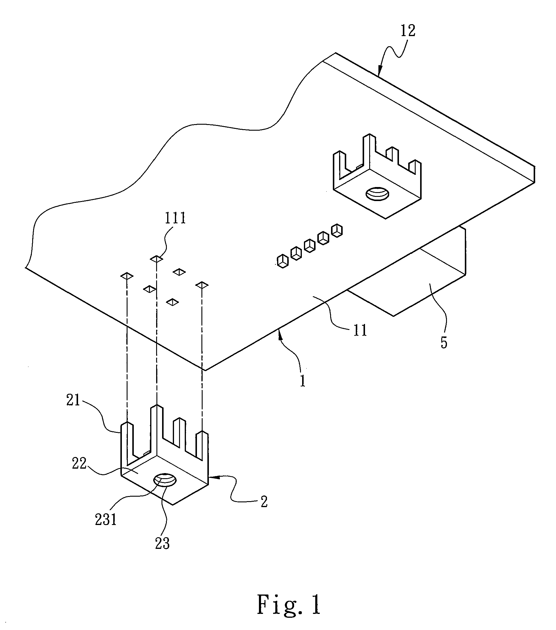 Printed circuit board fastening structure