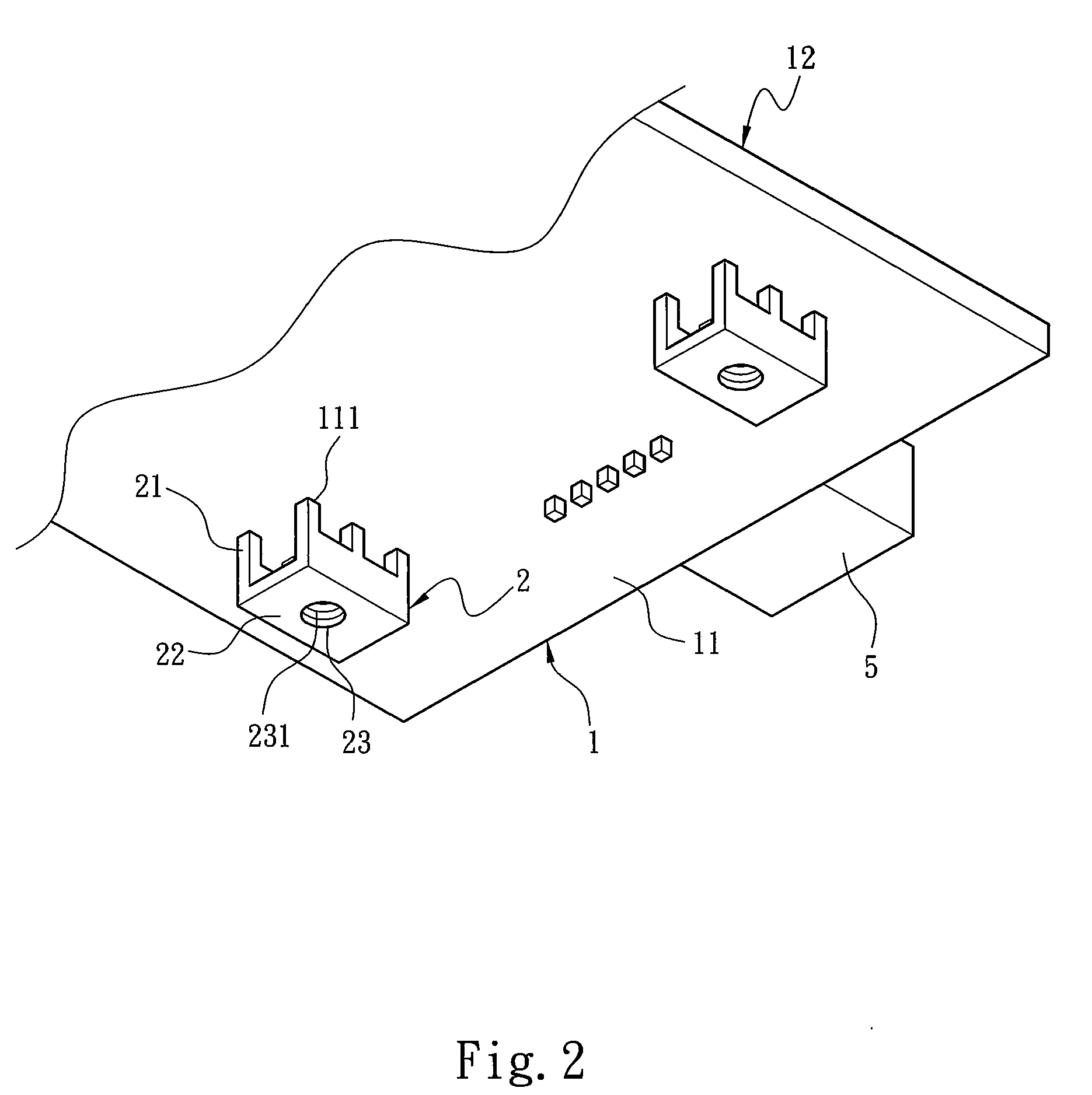 Printed circuit board fastening structure