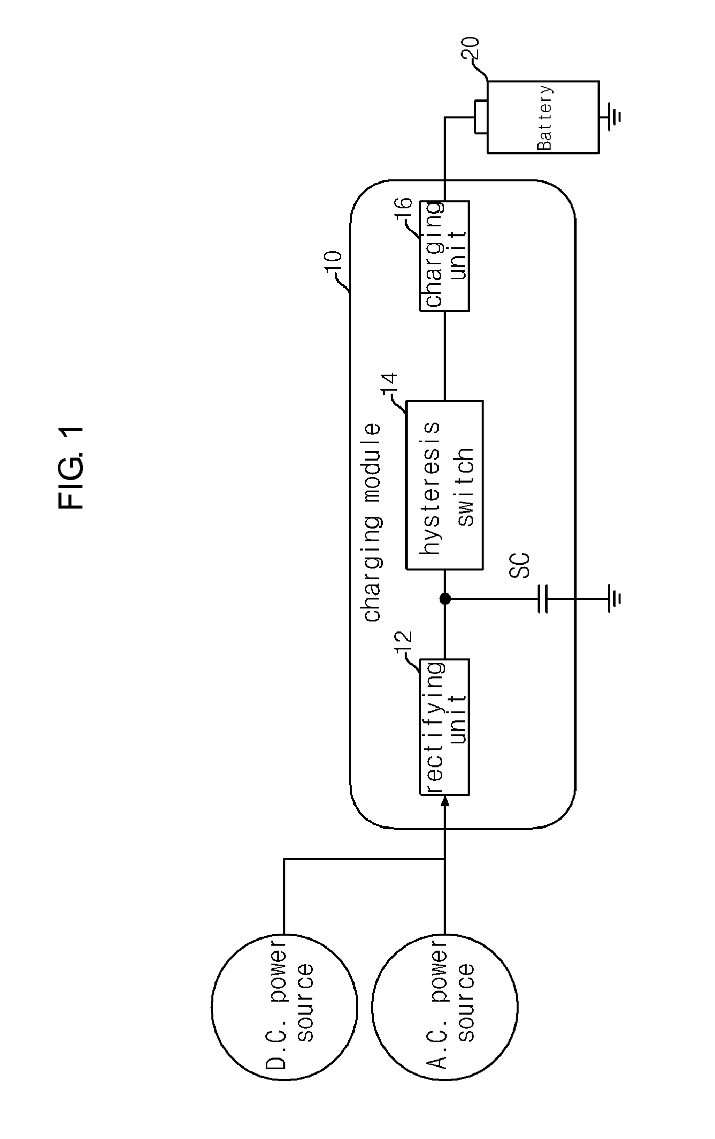 Hysteresis switch and electricity charging module using the same