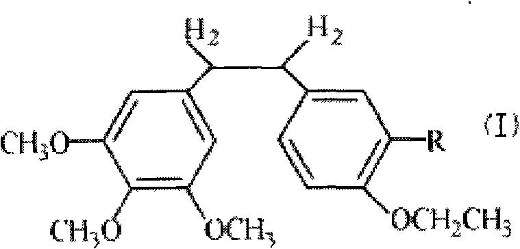 Ethoxy diphenyl ethane derivative and preparation method and application thereof