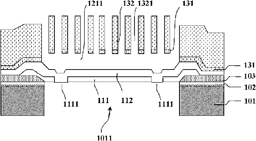 Capacitance type microphone with stress release membrane prepared at a low temperature and preparation method thereof