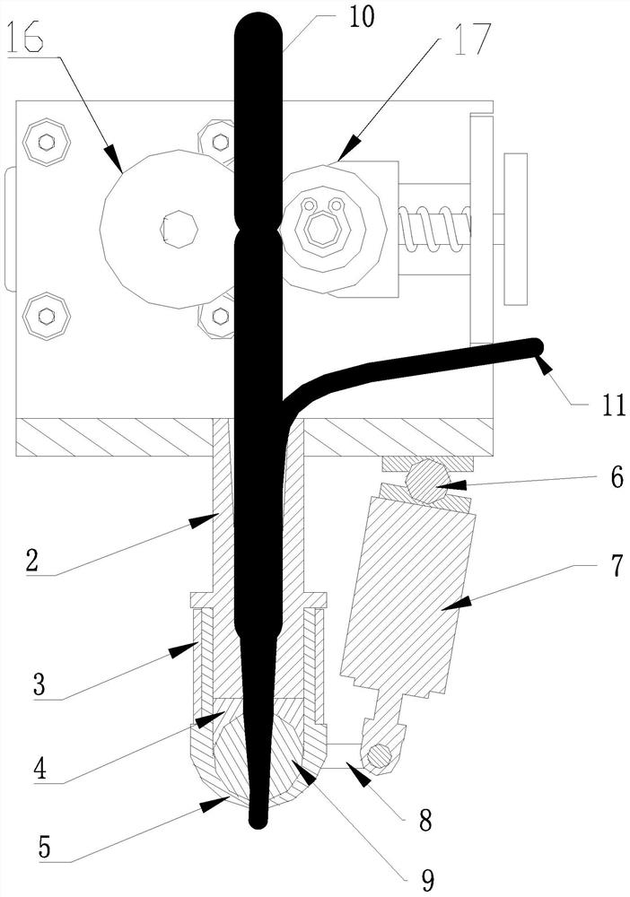 A 3D printing head of continuous fiber reinforced material and its use method