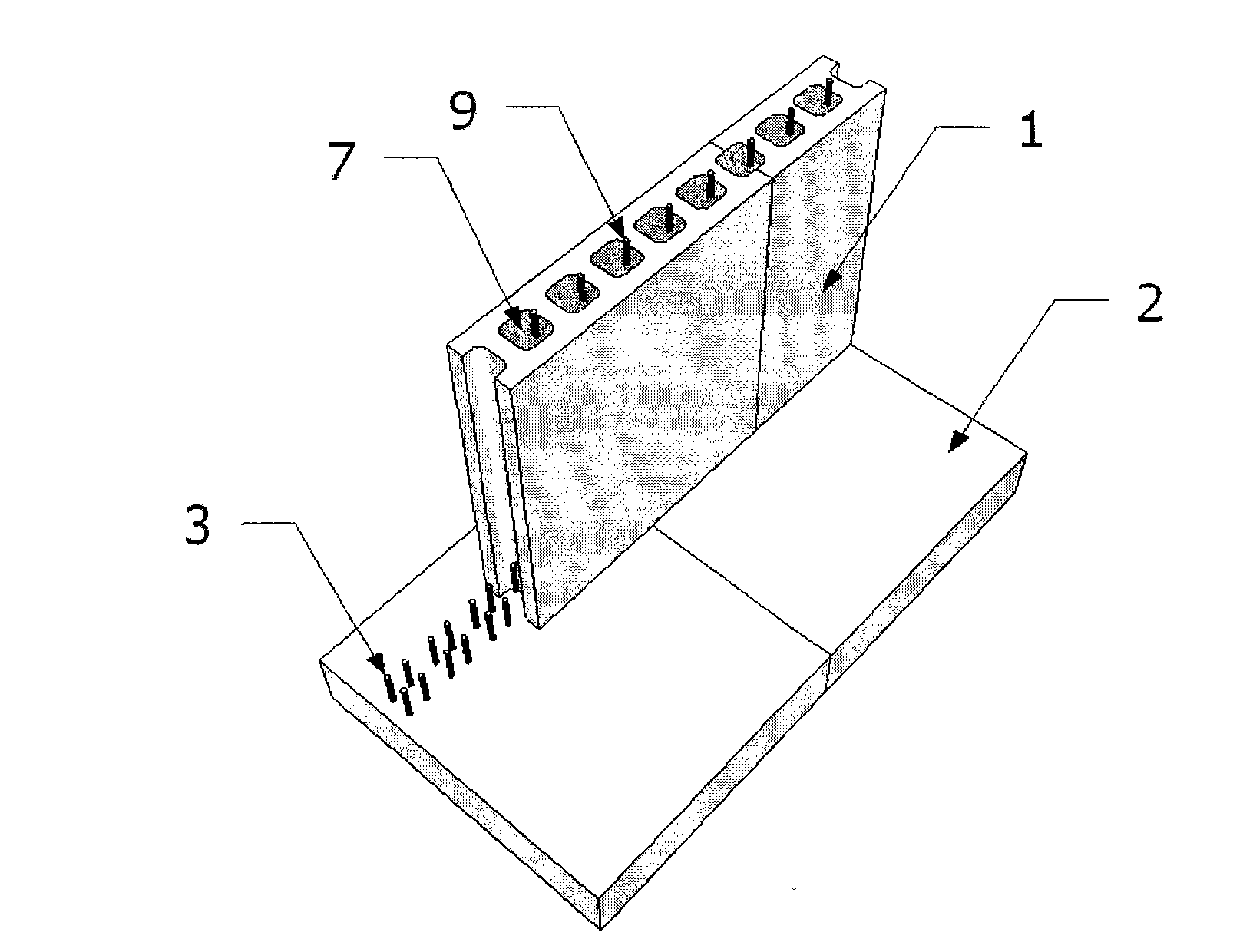 Integrally-assembled cantilever-type retaining wall and construction method thereof