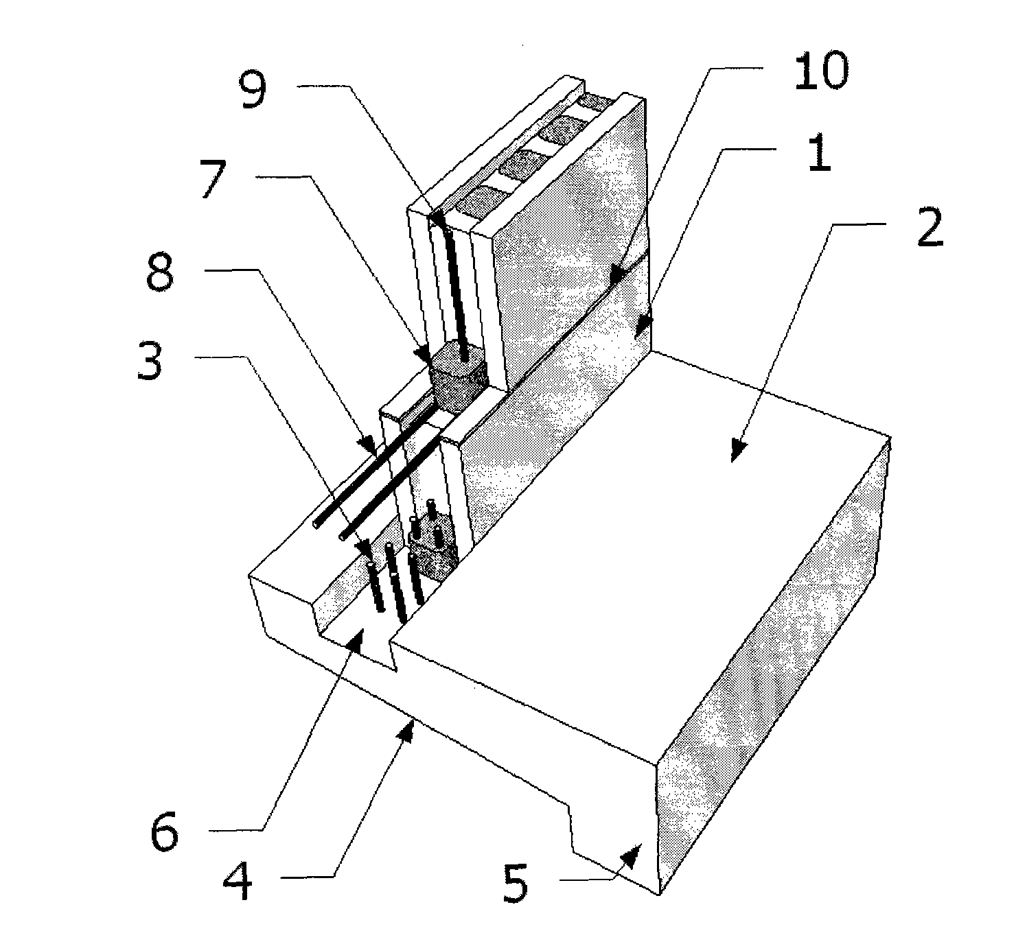 Integrally-assembled cantilever-type retaining wall and construction method thereof