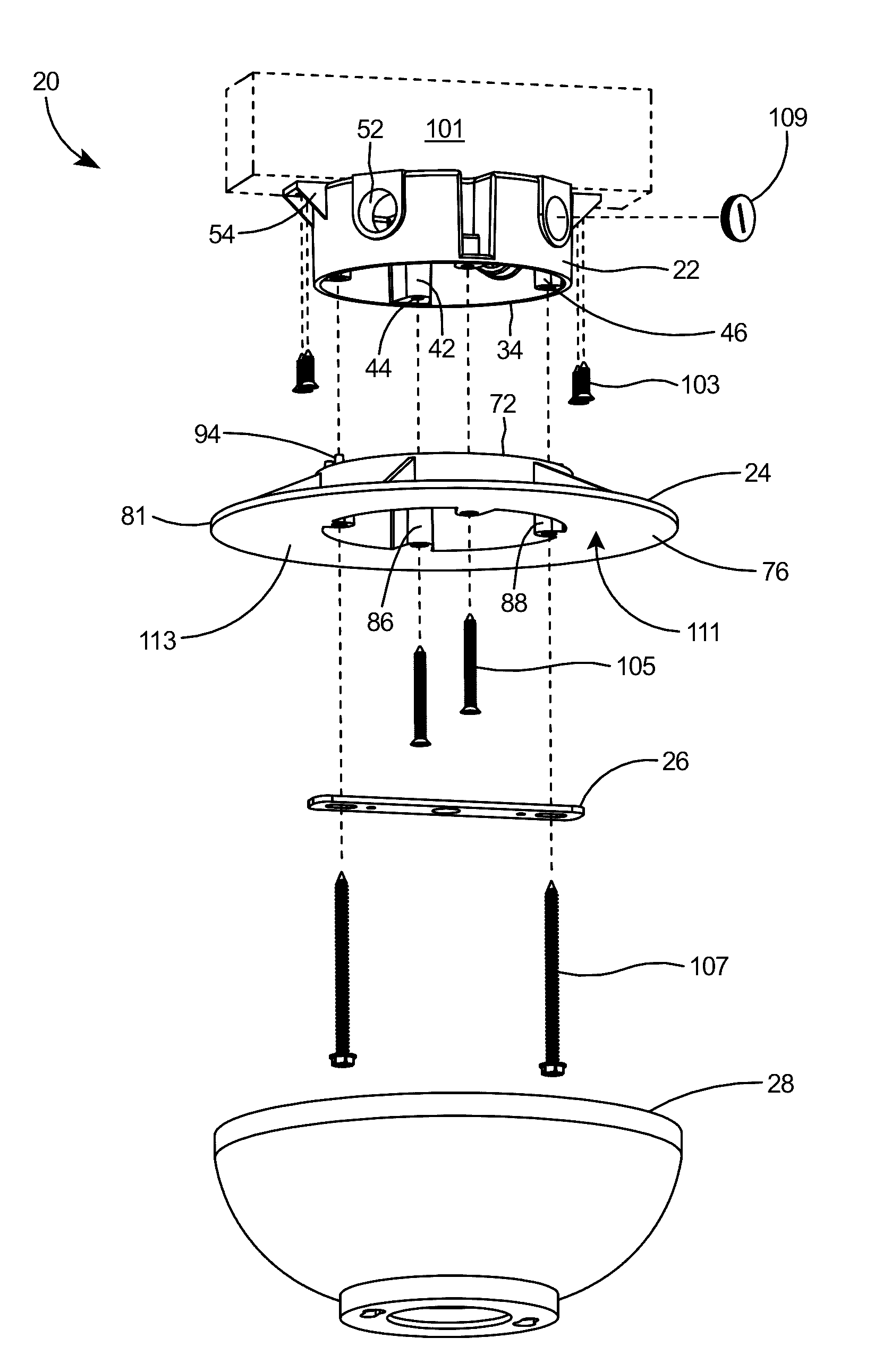 Rain tight electrical box assembly for mounting of an electrical fan or fixture