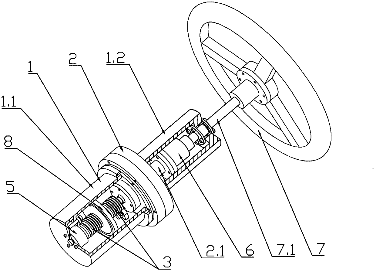 Wire control steering automobile road sensing simulation executing device