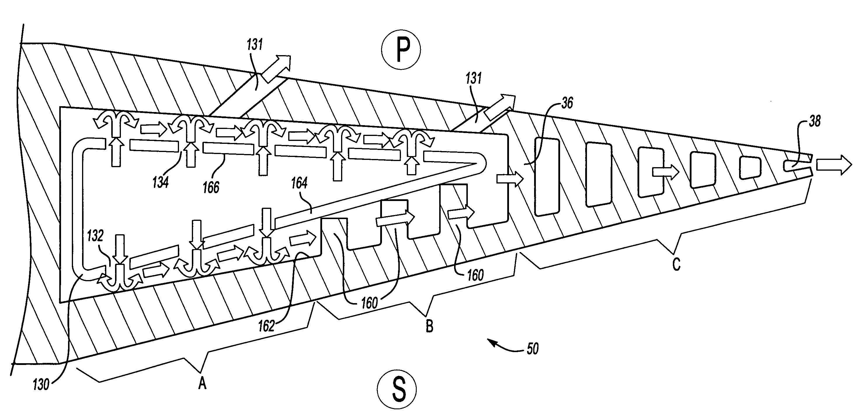 Gas turbine engine component suction side trailing edge cooling scheme