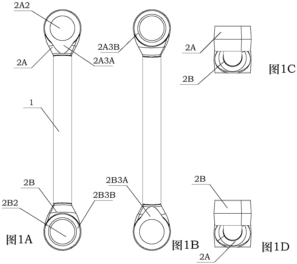 Aluminum alloy split-type I-type thrust rod and preparation process thereof and friction stir welding and fitting method thereof