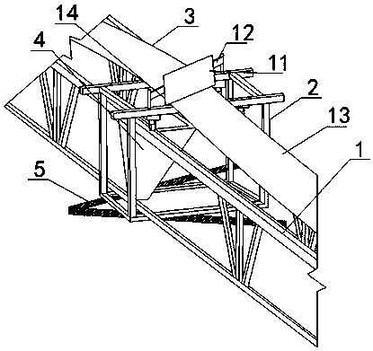 Canal bottom lining machine with herringbone two-way concrete scraper mechanism