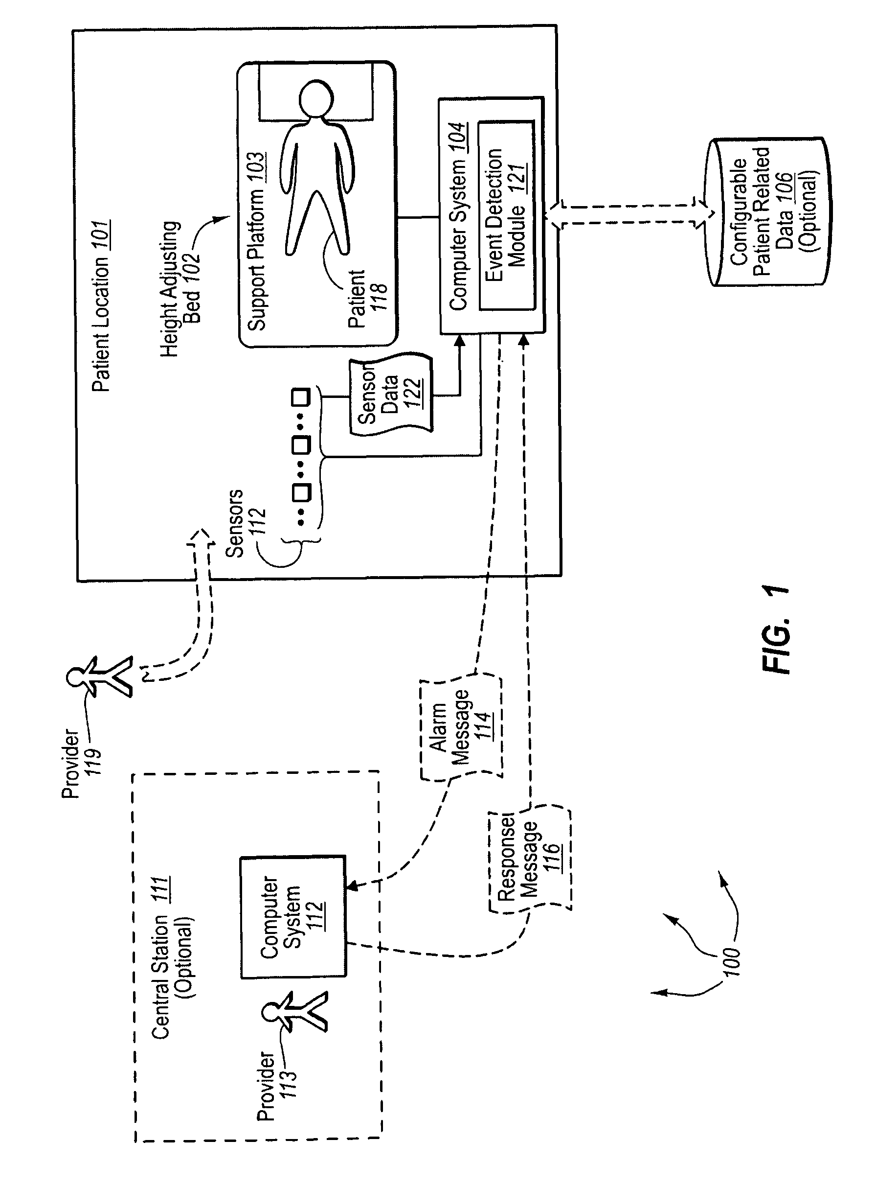 Monitoring patient support exiting and initiating response