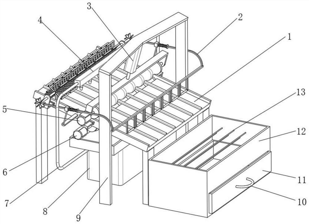 Dehairing equipment for kiwi fruit processing pretreatment