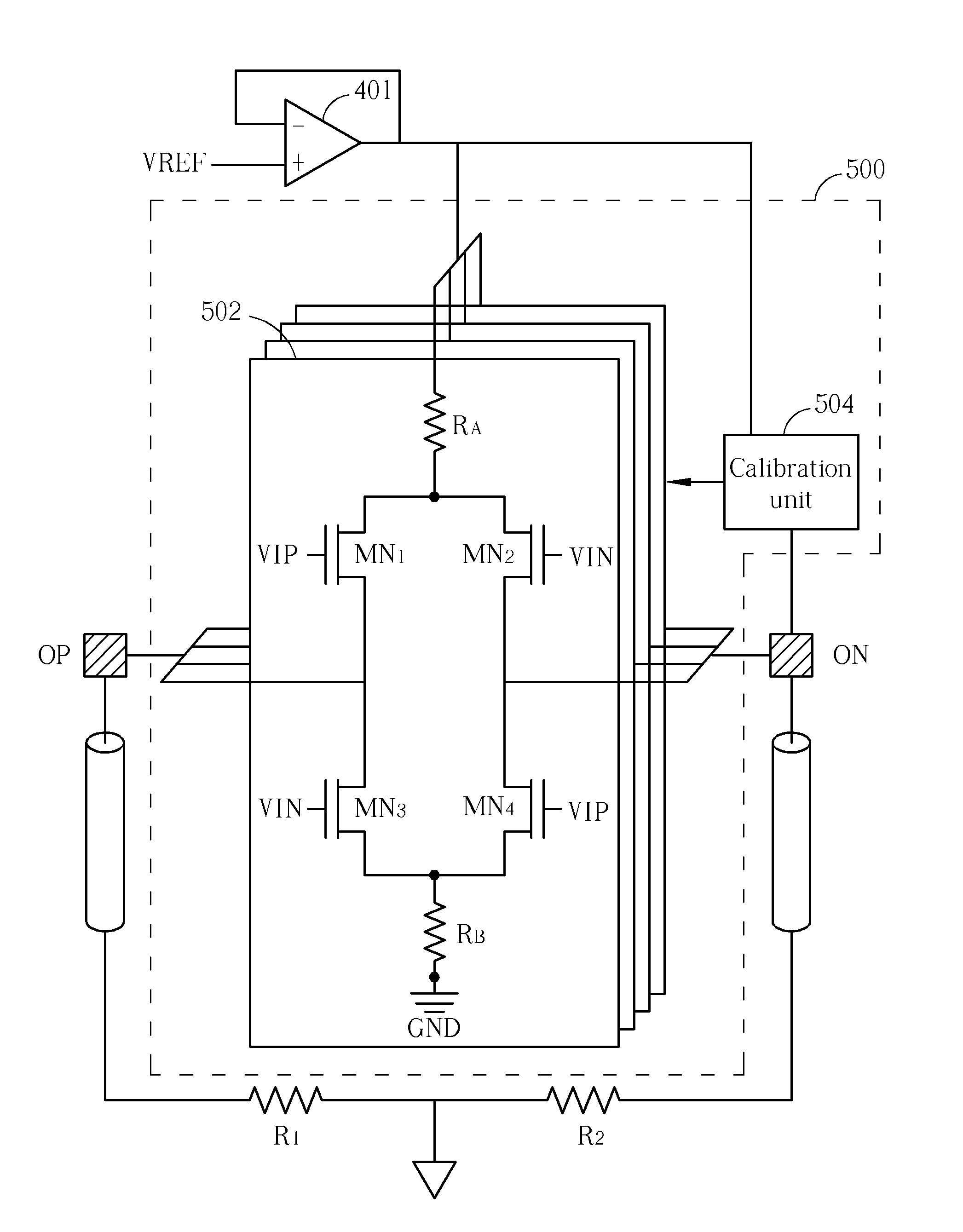 Driving circuit with impedence calibration