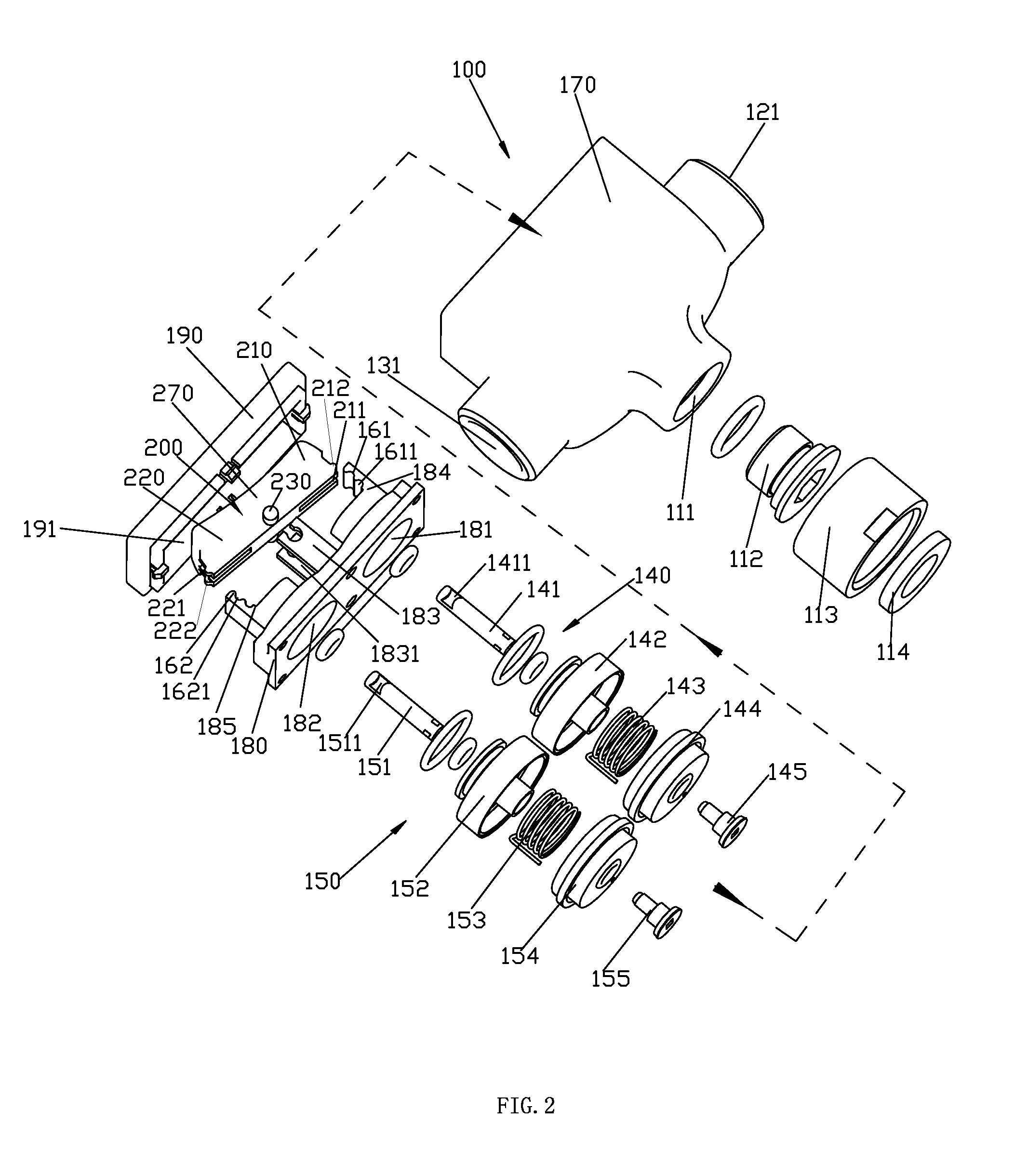 Button switch three-way valve