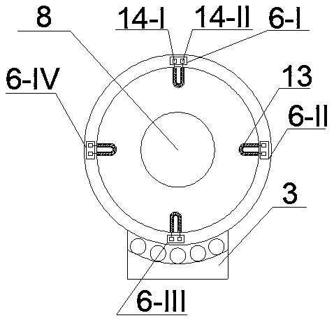 Continuous urban domestic garbage treating device and application