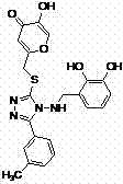 5-substituted-3-[5-hydroxy-4-pyrone-2-yl-methylthio]-4-hydroxybenzylamino-1,2,4-triazole compounds and their uses