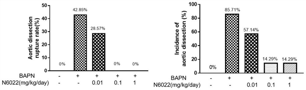 Application of n6022 in the preparation of drugs for preventing and treating aortic dissection and aortic aneurysm