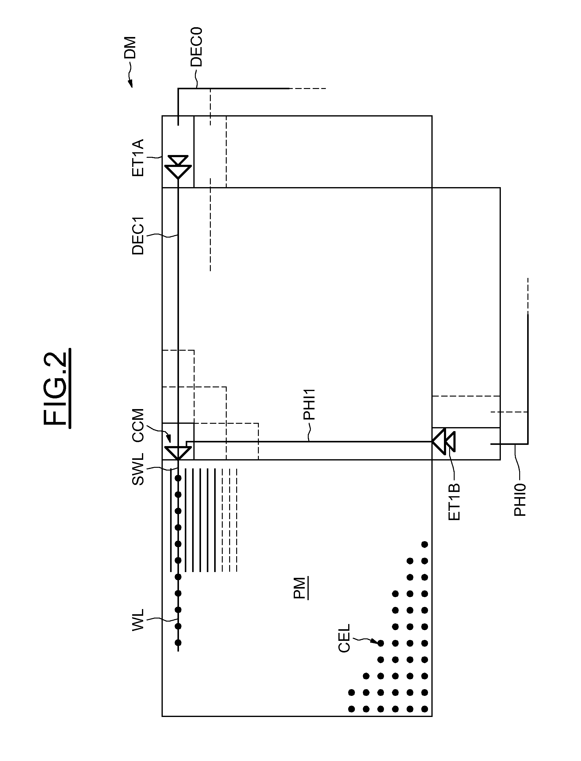 Dynamic random access memory device with improved control circuitry for the word lines