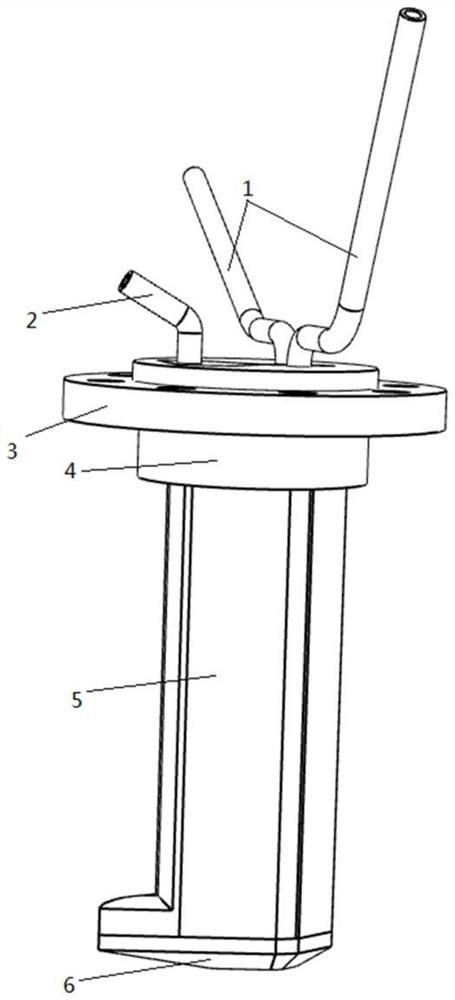 A water-cooled gas sampling rake