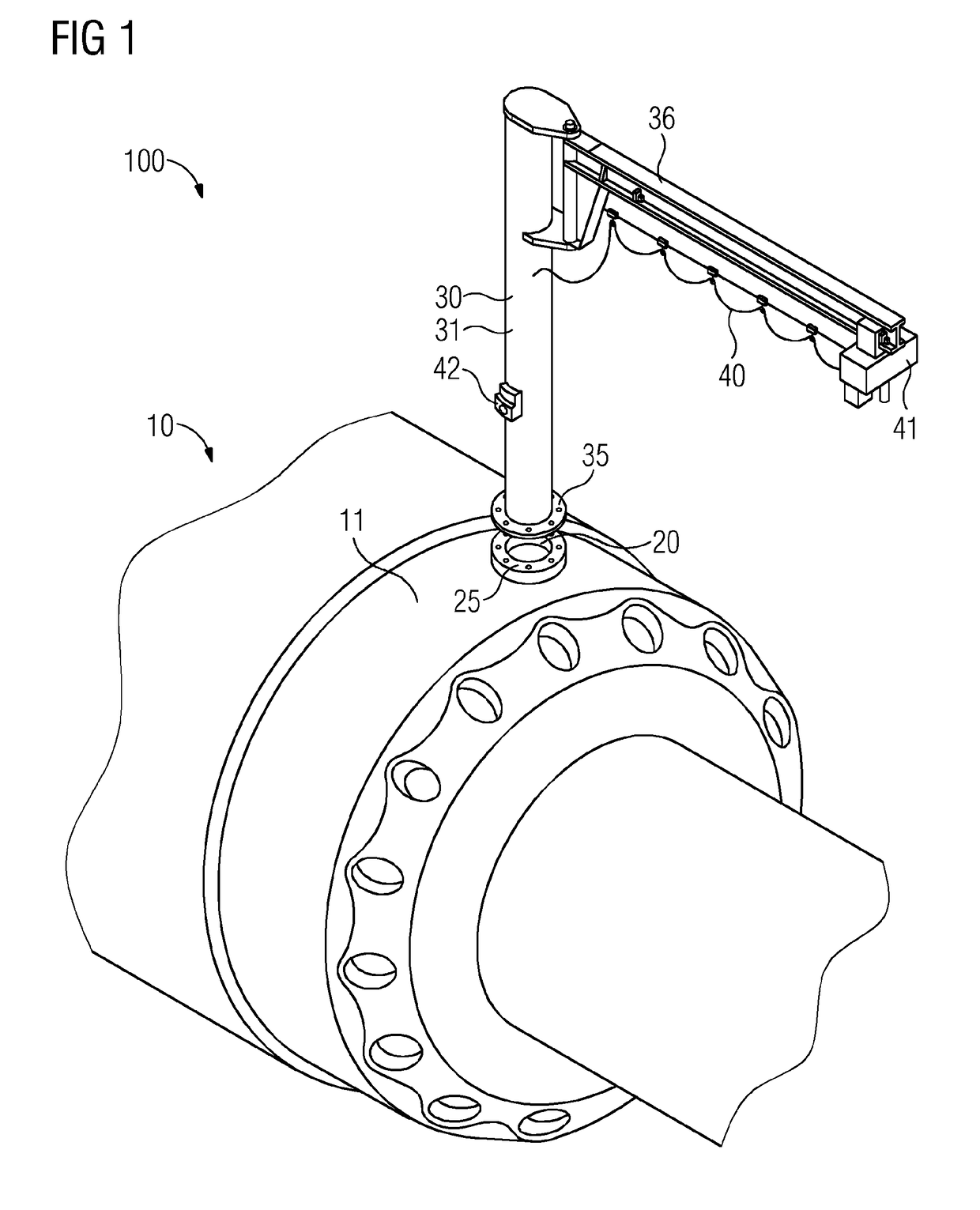 Gas turbine having a lifting mechanism