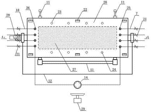 Device and method for large-size visual physical simulation of fingering of acid liquid in acid fracturing crack