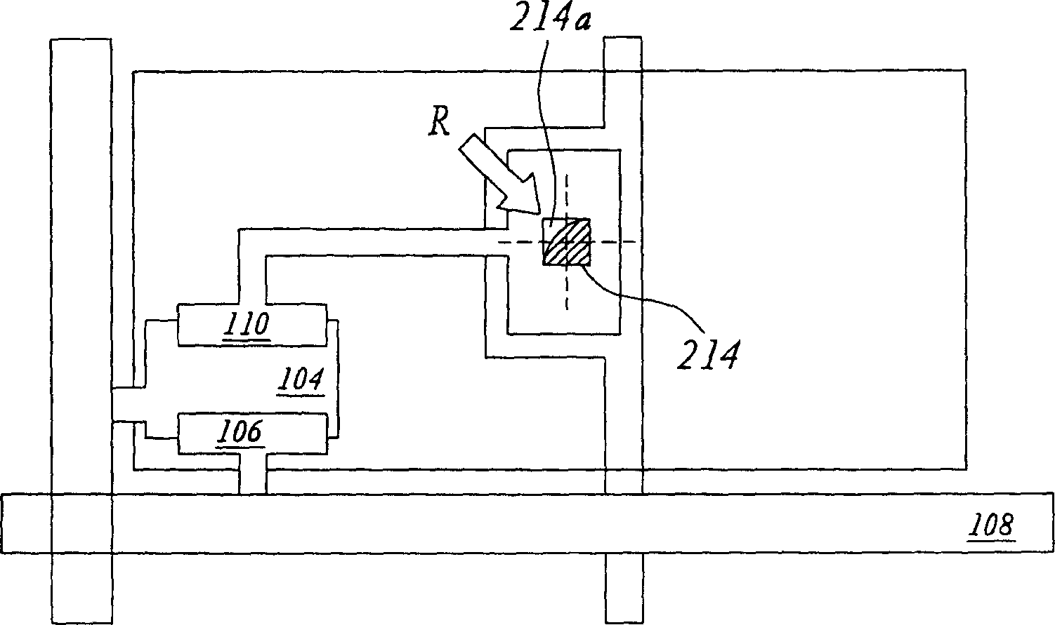 Through hole for reflection type LCD