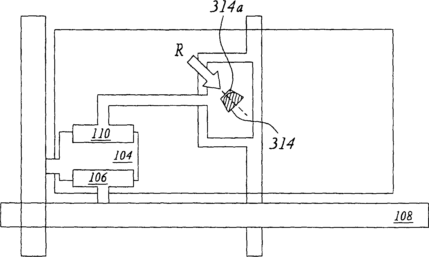 Through hole for reflection type LCD