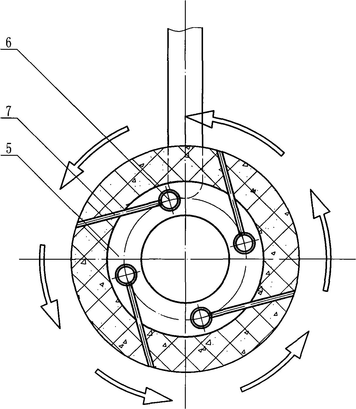 Garbage incinerator with whirlpool arch and thermal island