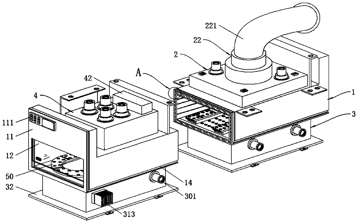 Tableware transmission device for infectious disease department ward