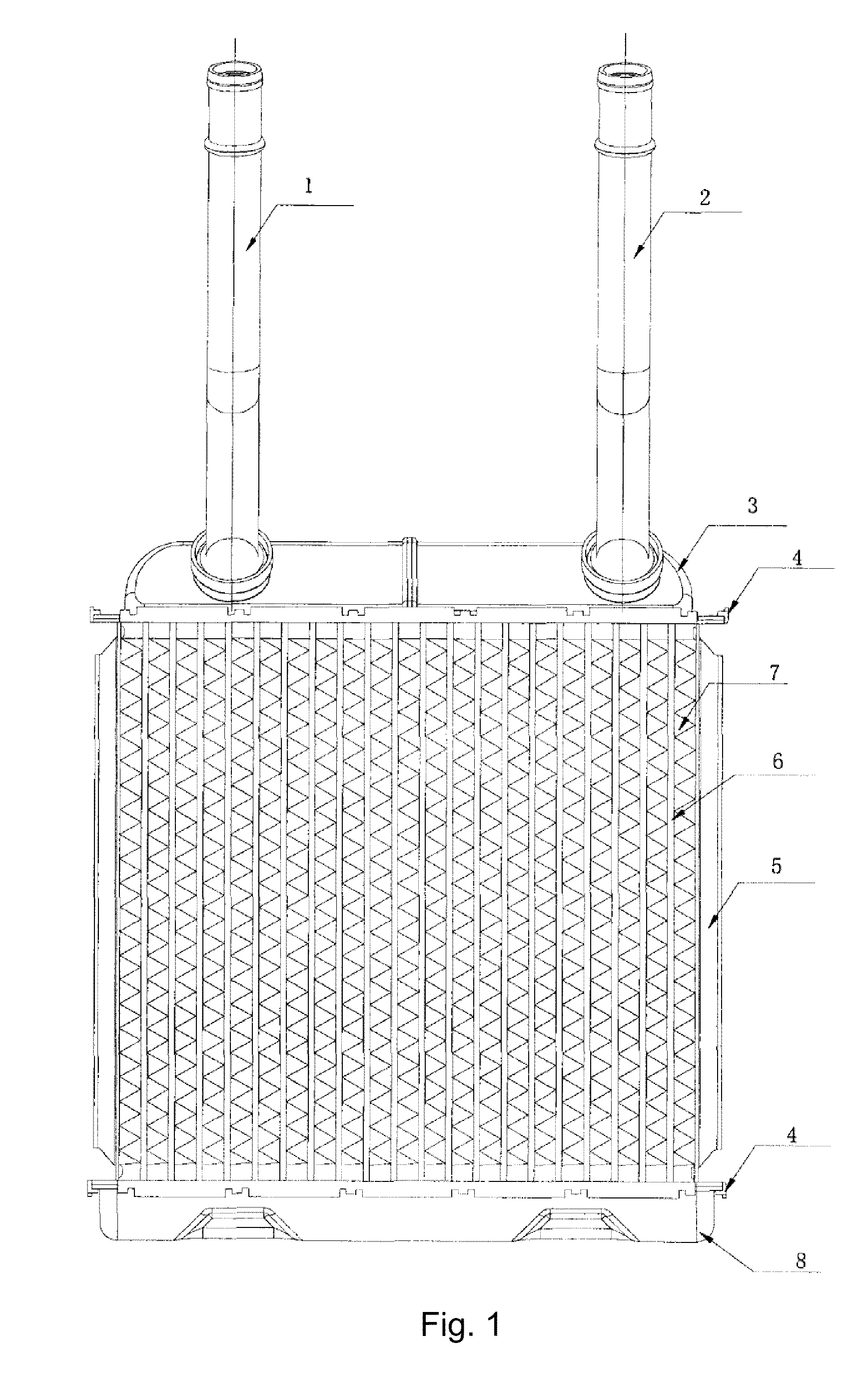 Binding Structure between Tank and Header of Automotive Heater Core