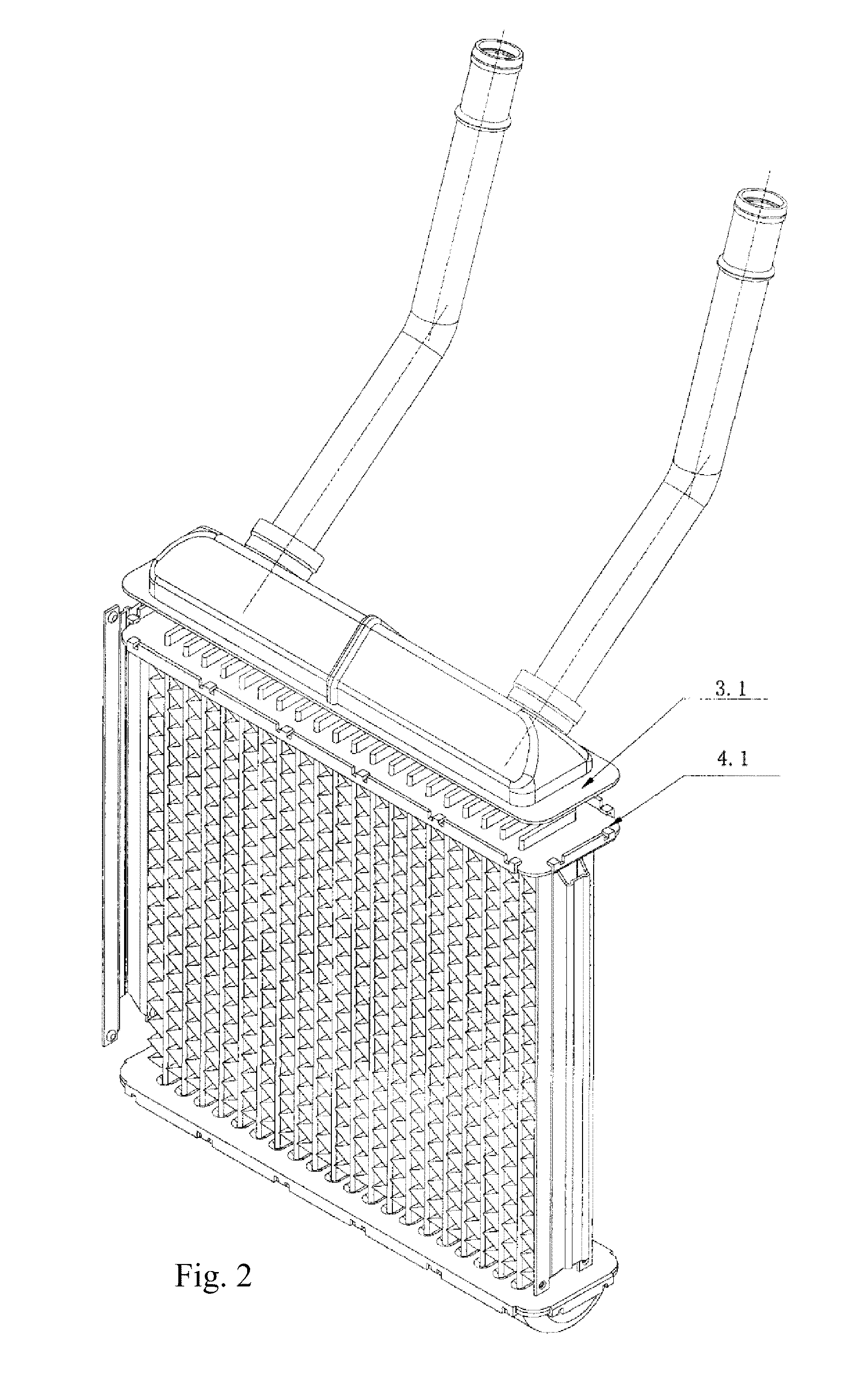 Binding Structure between Tank and Header of Automotive Heater Core