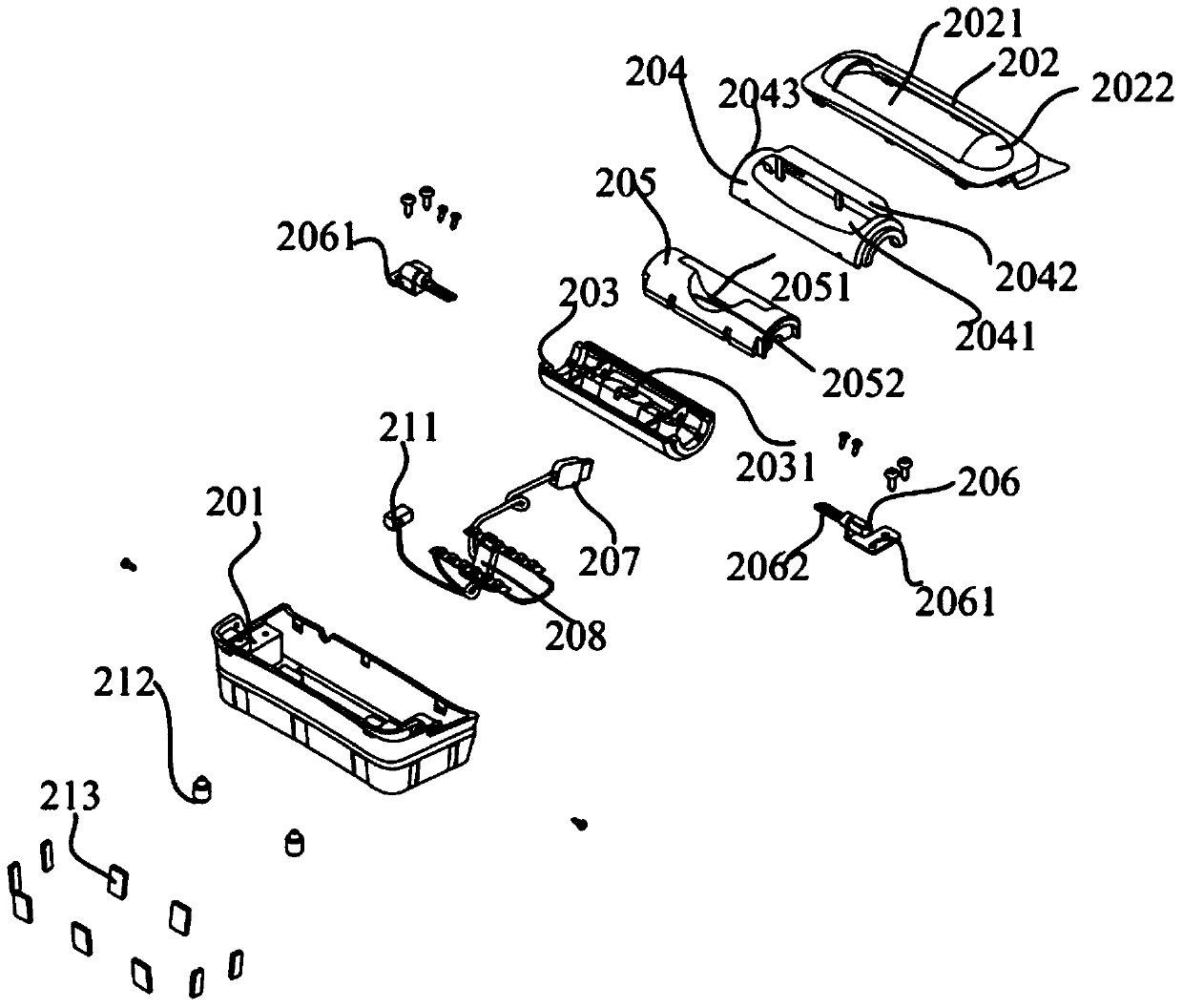 A charging device for a vehicle-mounted portable terminal and a vehicle center console