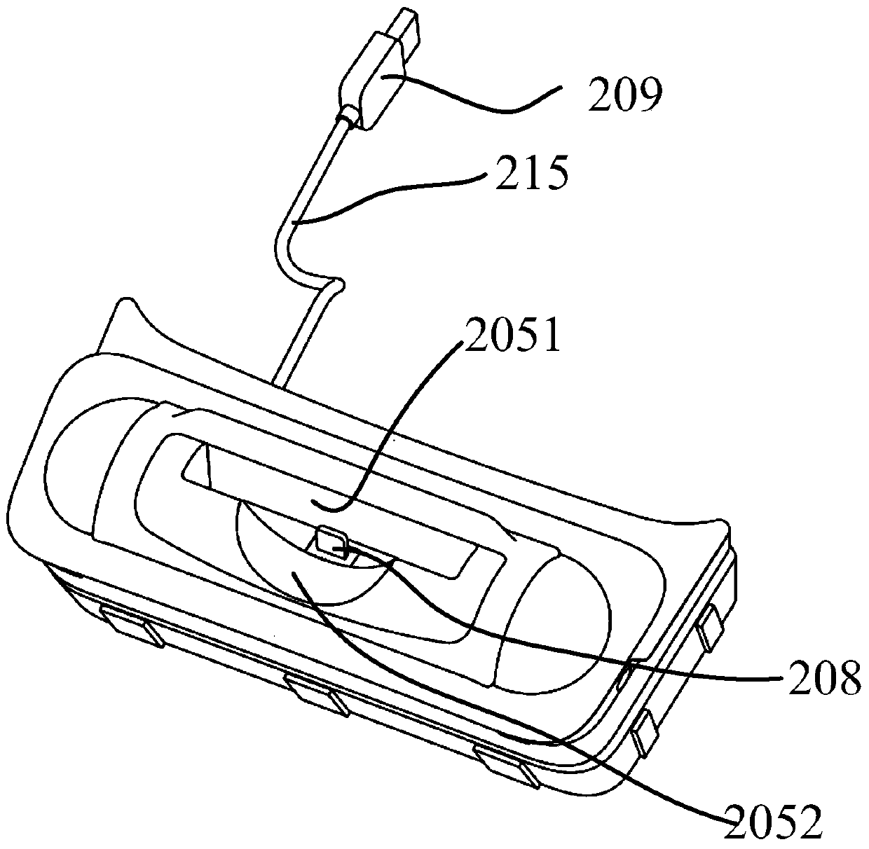 A charging device for a vehicle-mounted portable terminal and a vehicle center console